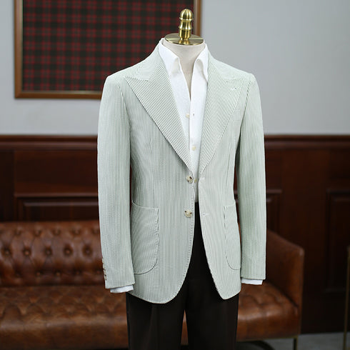Green Striped Seersucker Suit – Inspired by Classic Men’s Seersucker Suits Plus Size